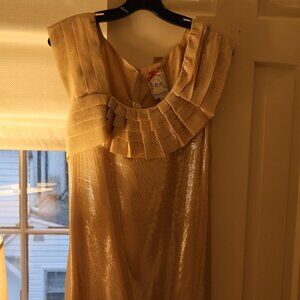 Yoana Baraschi Shimmering Gold Dress - Size 6